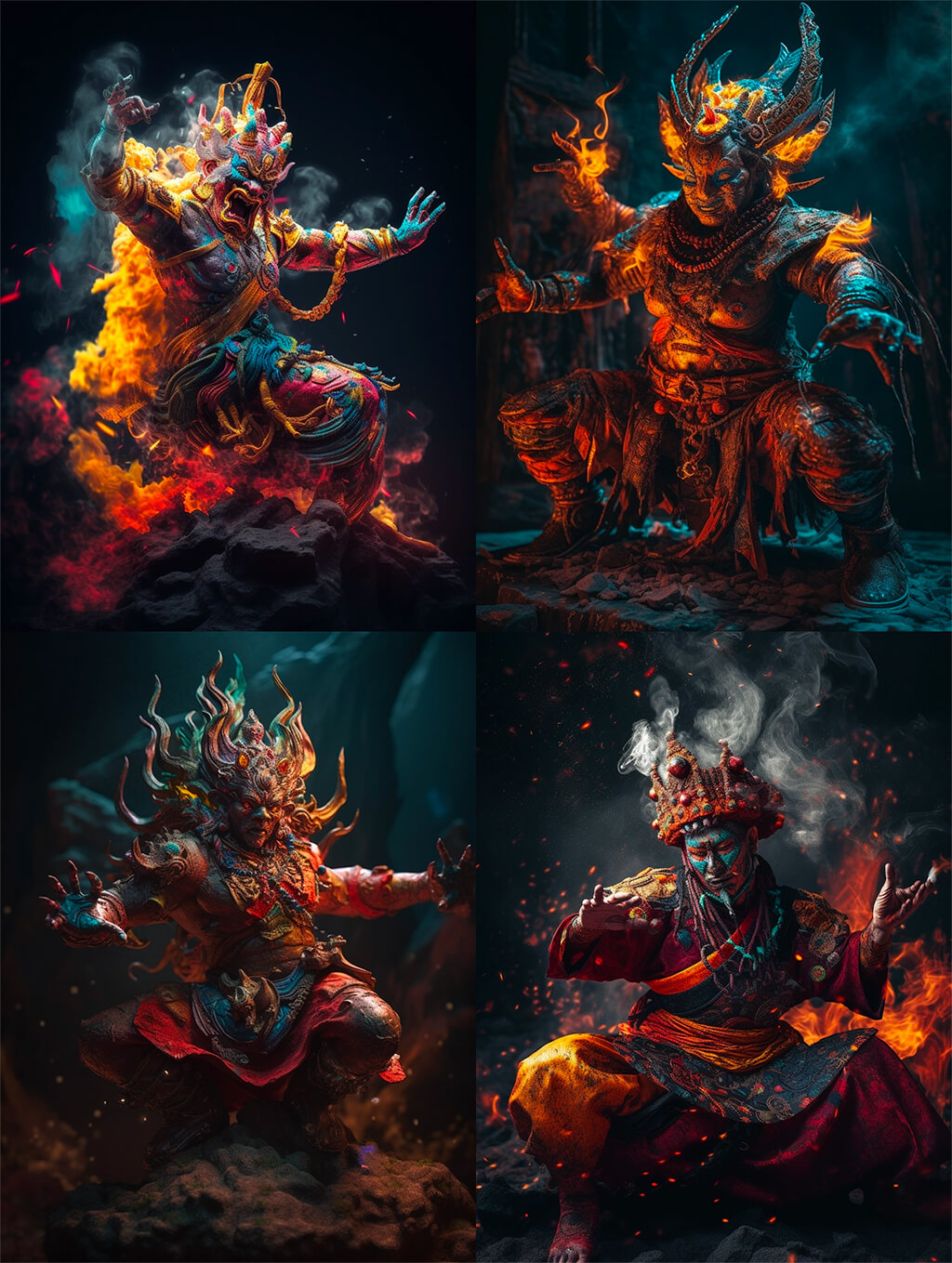 怒目金刚效果，色彩造型太棒了！