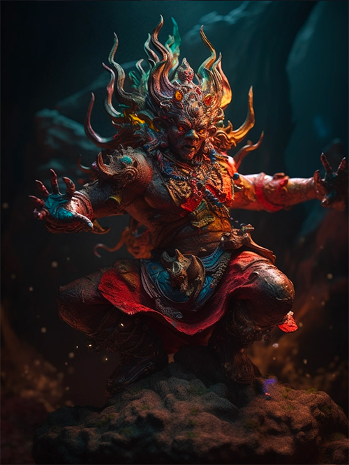 怒目金刚效果,色彩造型太棒了!