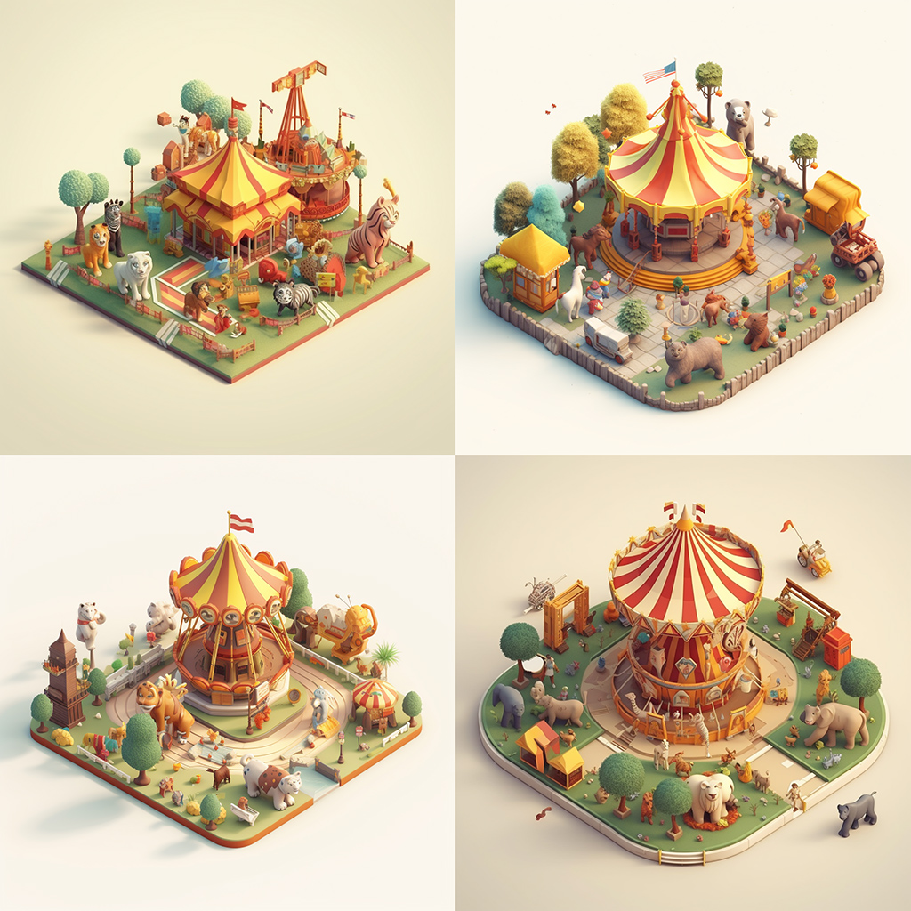 一组非常牛B的等轴 3D 模型插画