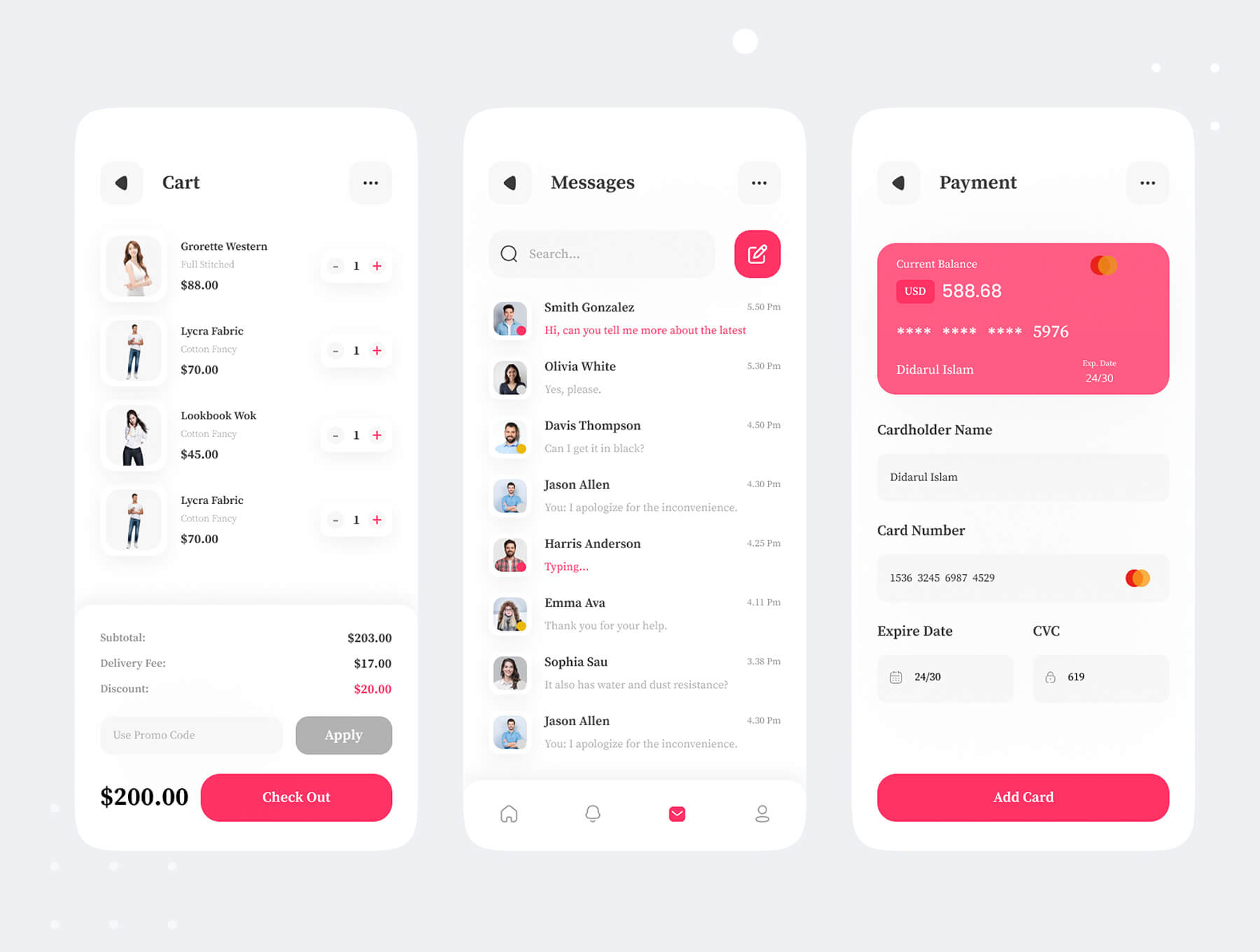 33个粉色简洁电子商务主题UI界面素材包(Figma)