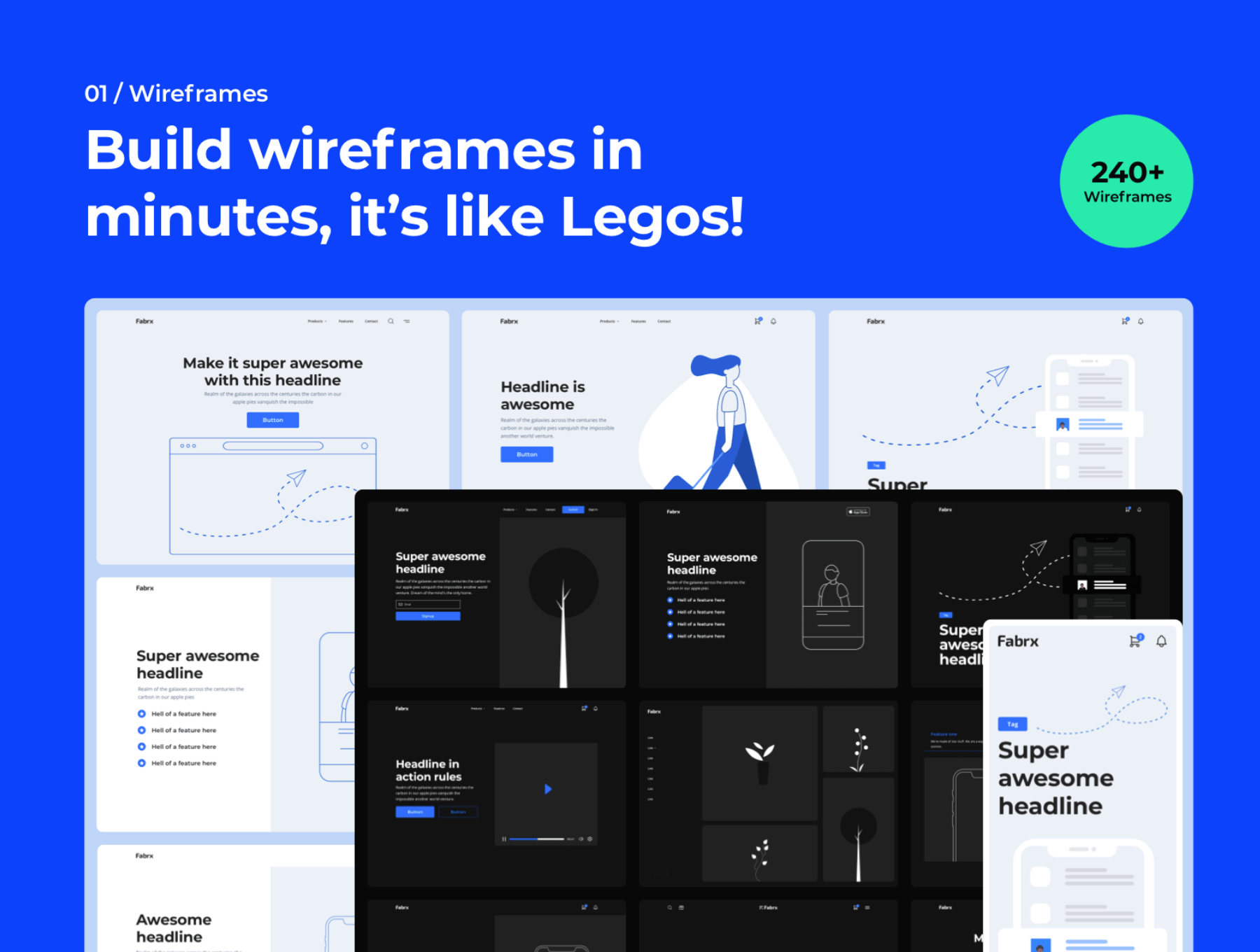 20个不同风格的高端网站网页设计系统素材包