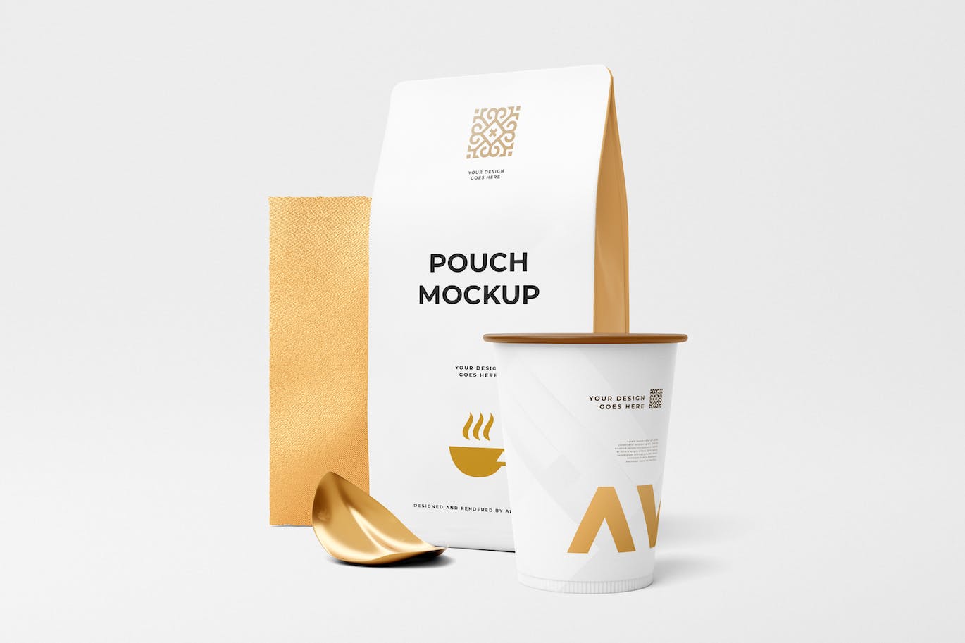 简洁高端的PSD袋装实物模型样机素材