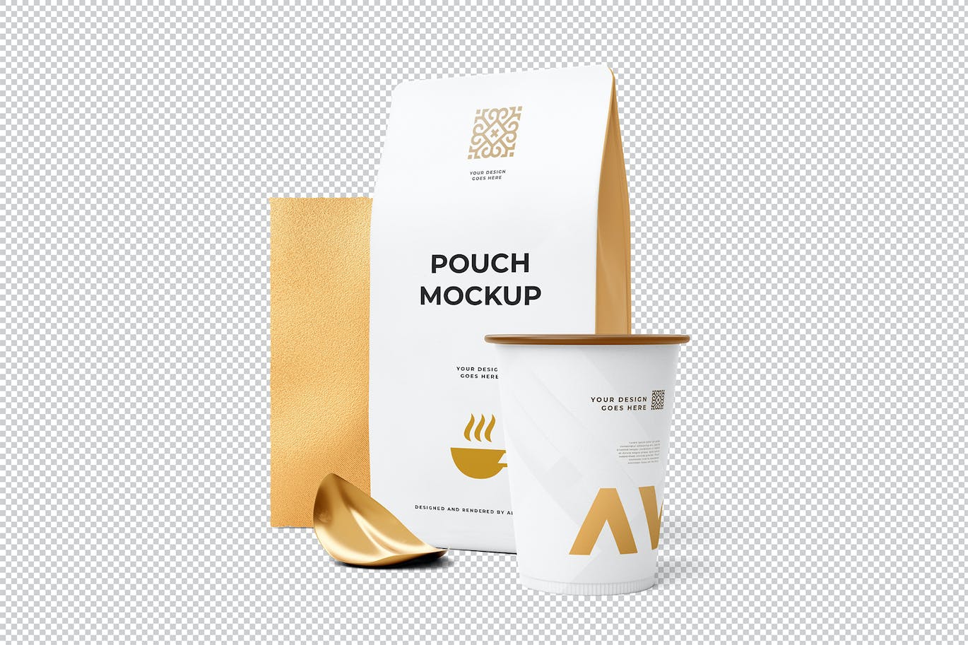 简洁高端的PSD袋装实物模型样机素材