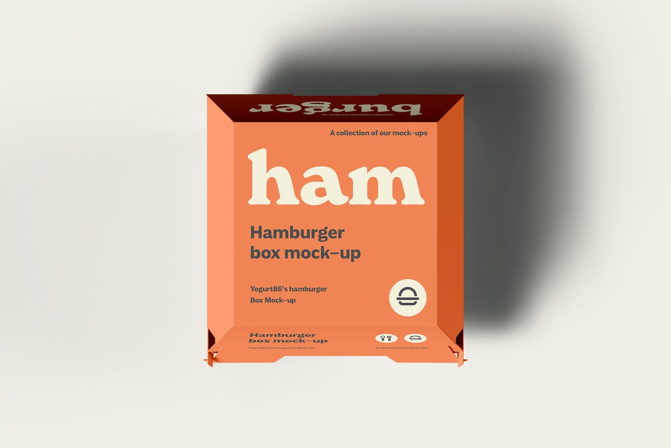 6个逼真汉堡盒子实物模型PSD样机素材