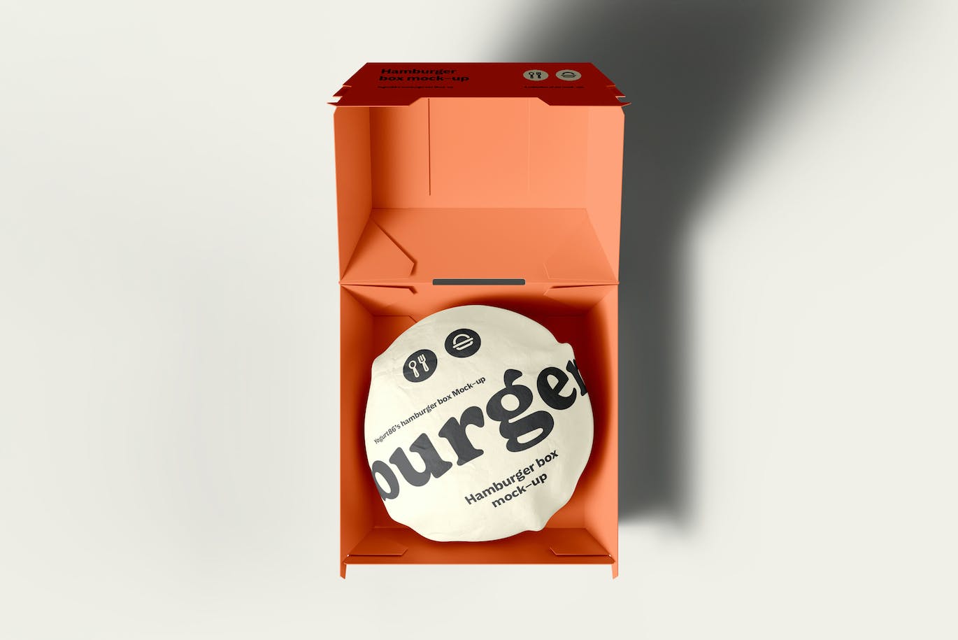 6个逼真汉堡盒子实物模型PSD样机素材