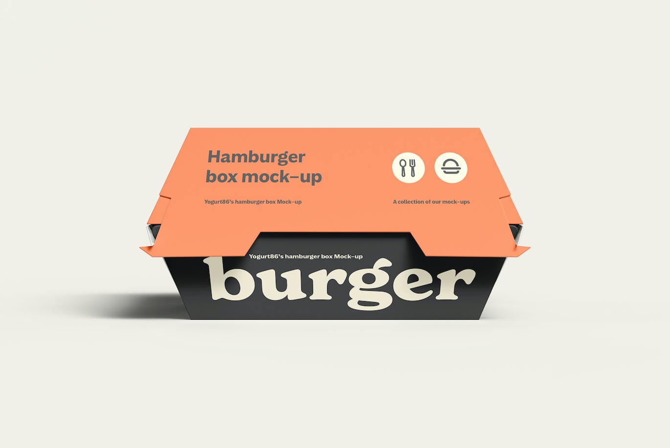6个逼真汉堡盒子实物模型PSD样机素材