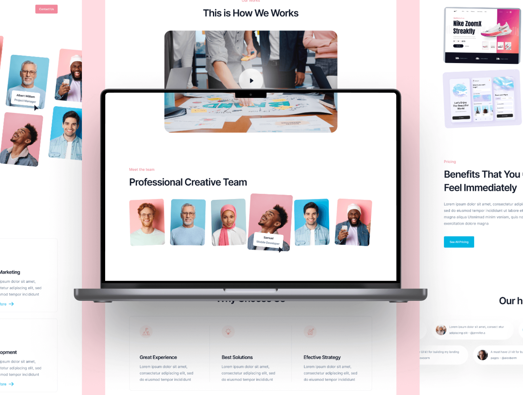 10个设计简洁的数字营销服务网站界面素材包