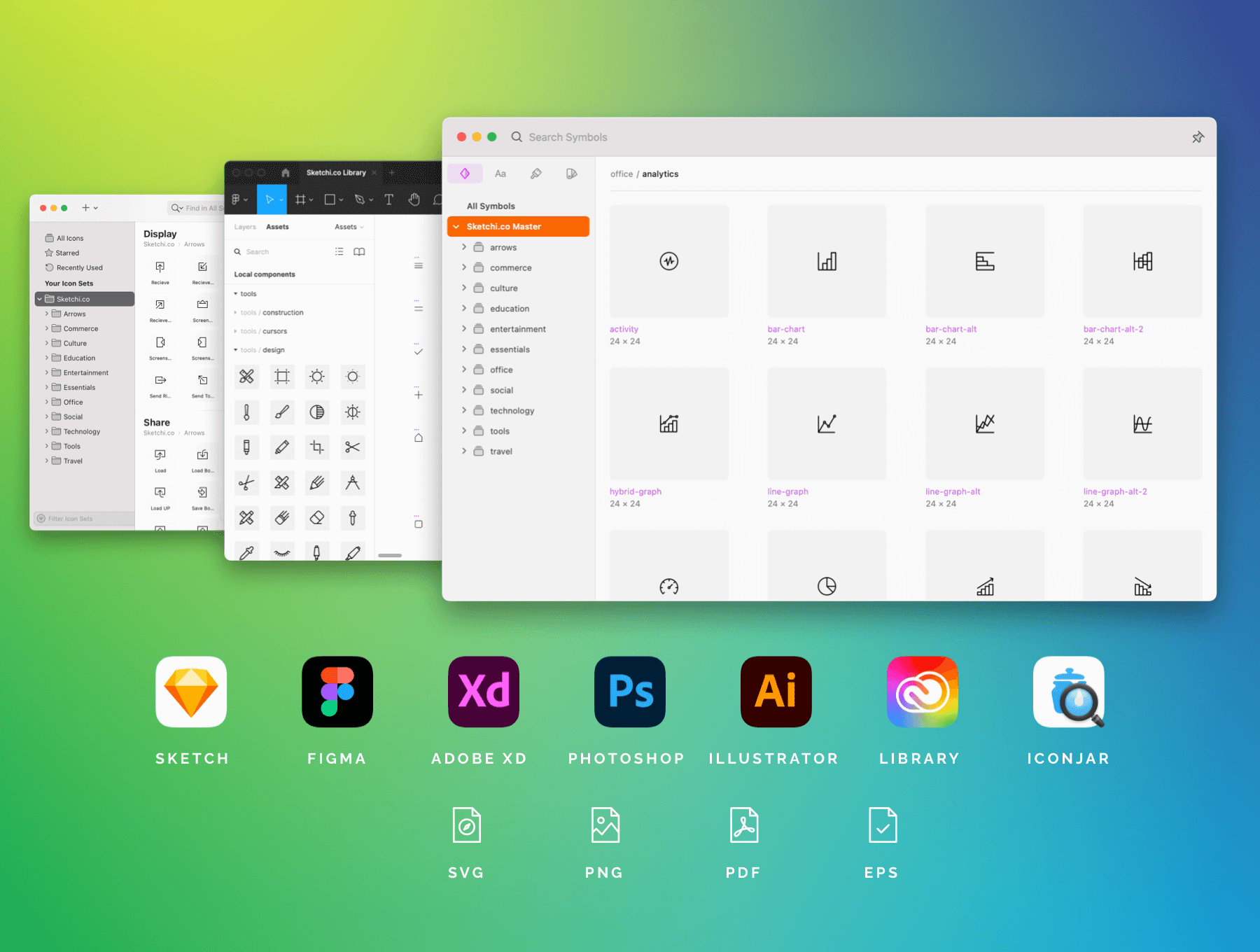 2400个优雅线性图标素材包