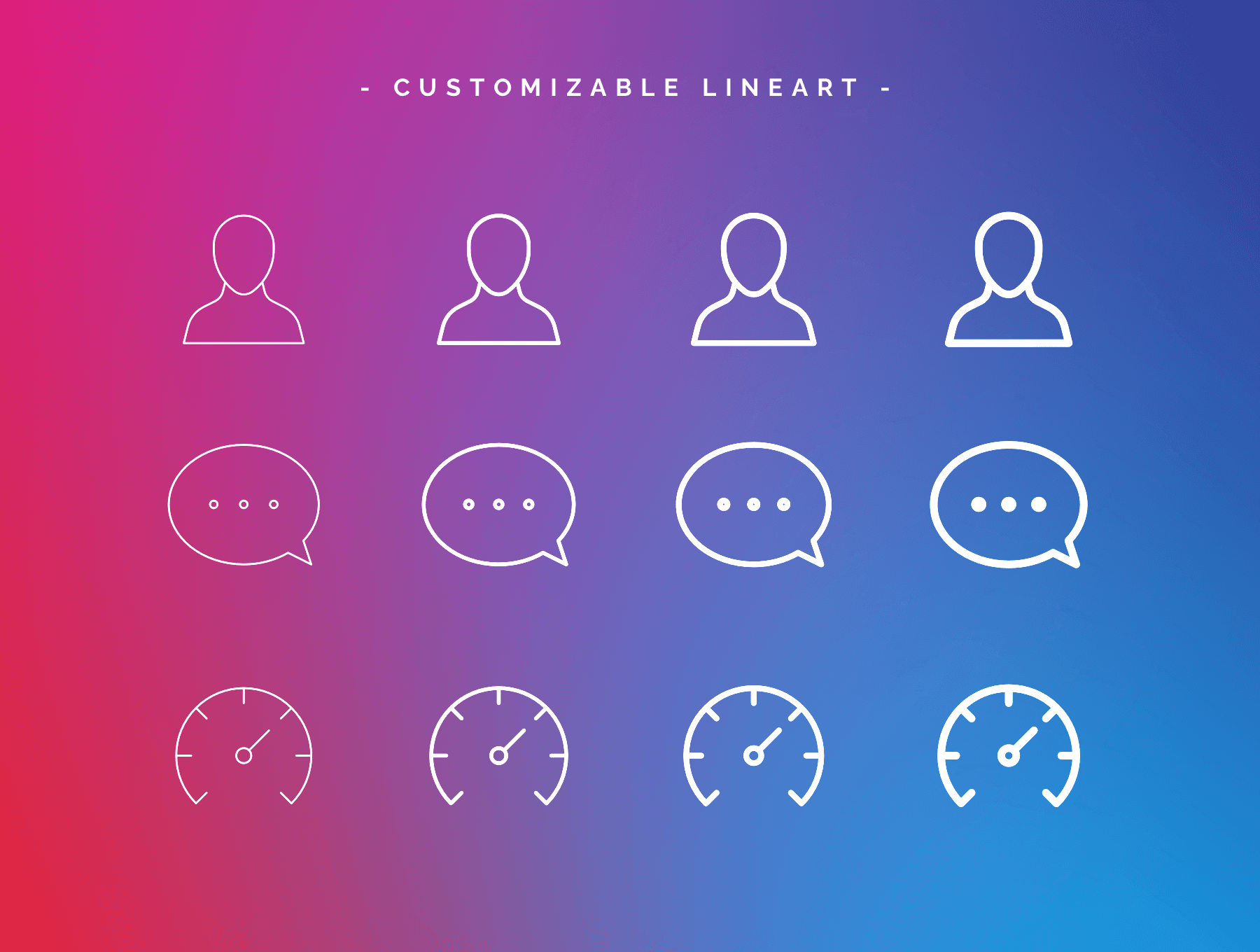 2400个优雅线性图标素材包