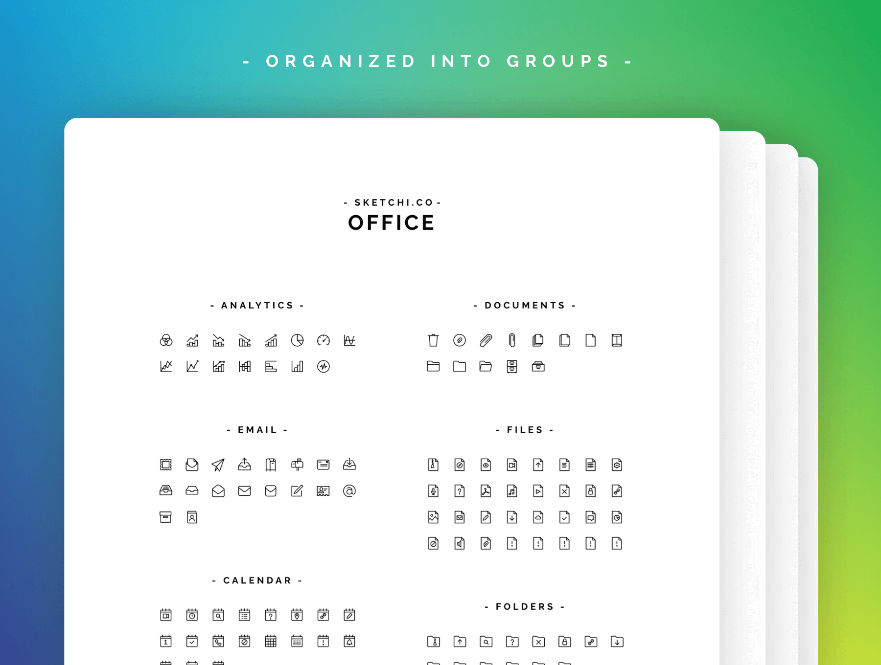 2400个优雅线性图标素材包