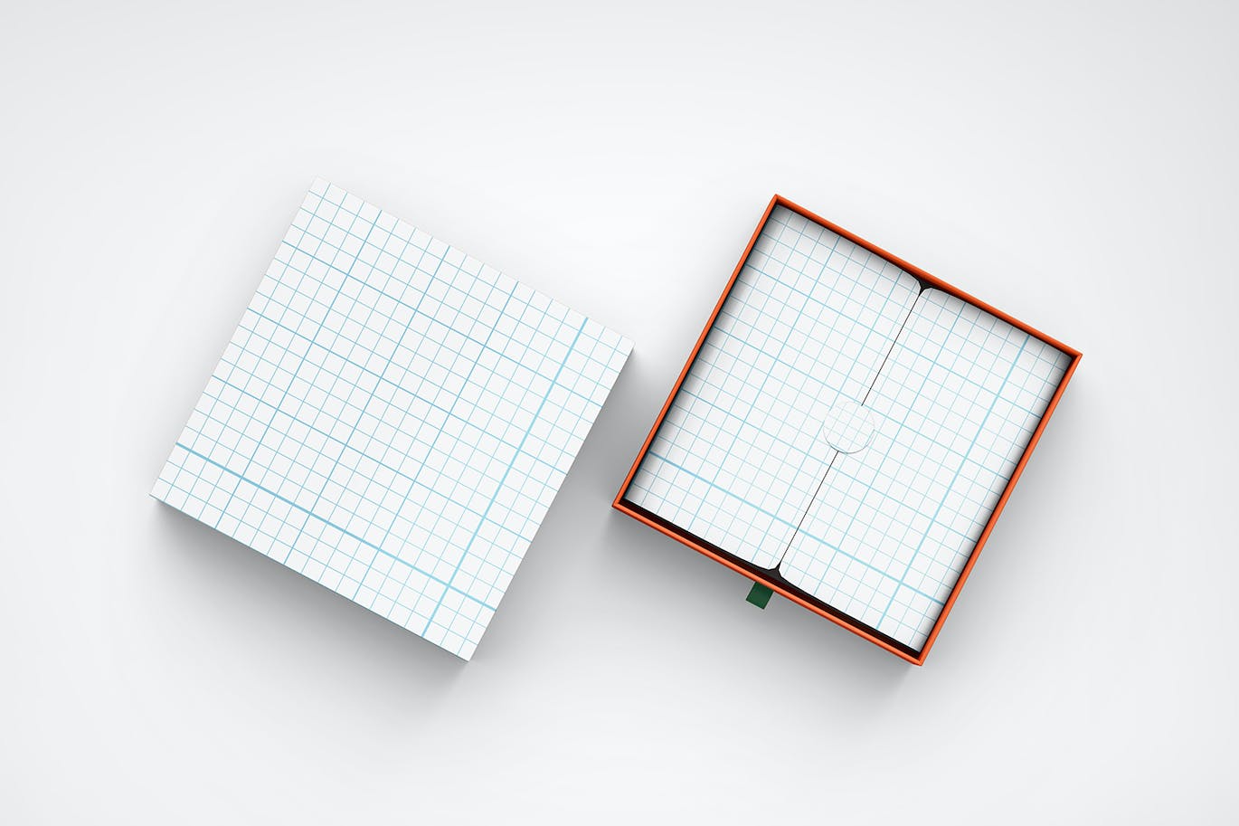 效果逼真的方形纸礼品盒PSD样机素材