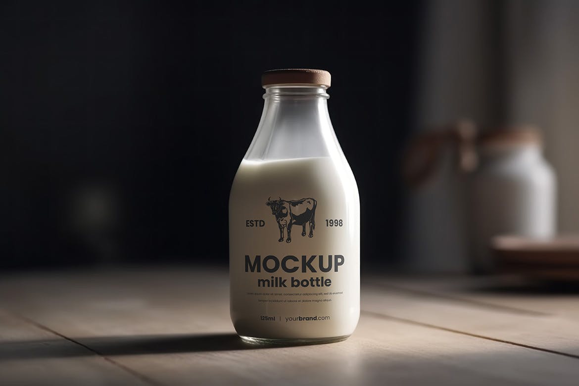 带场景奶瓶模型PSD样机素材