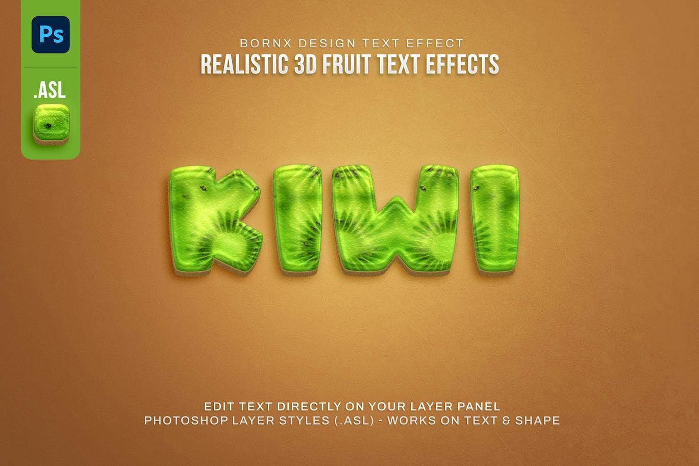 10个时尚逼真的3D立体立体字图层样式PS动作素材