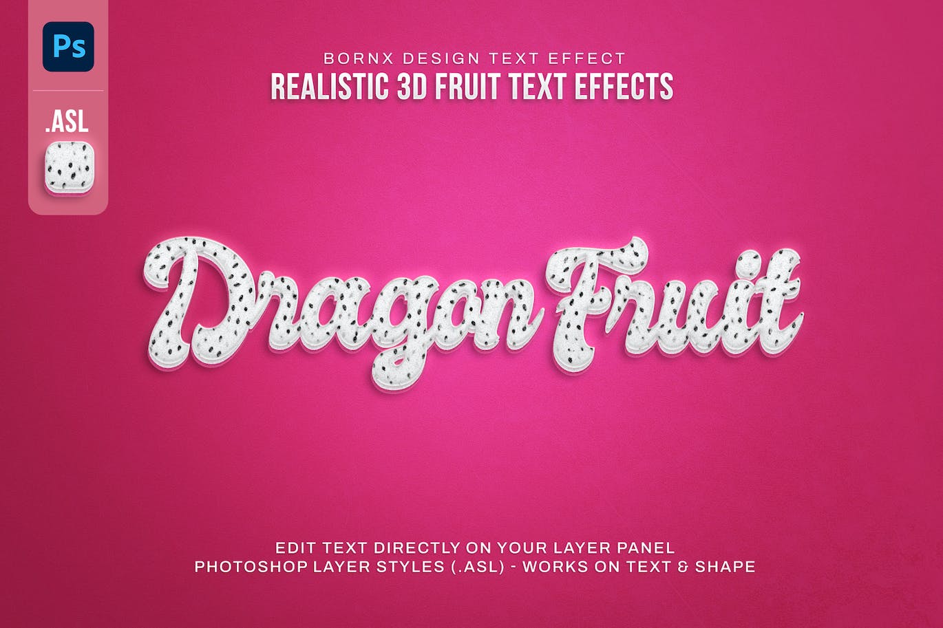 10个时尚逼真的3D立体立体字图层样式PS动作素材