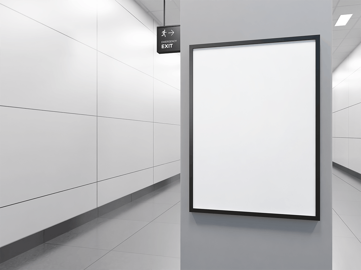地铁出入口通道广告PSD海报样机素材