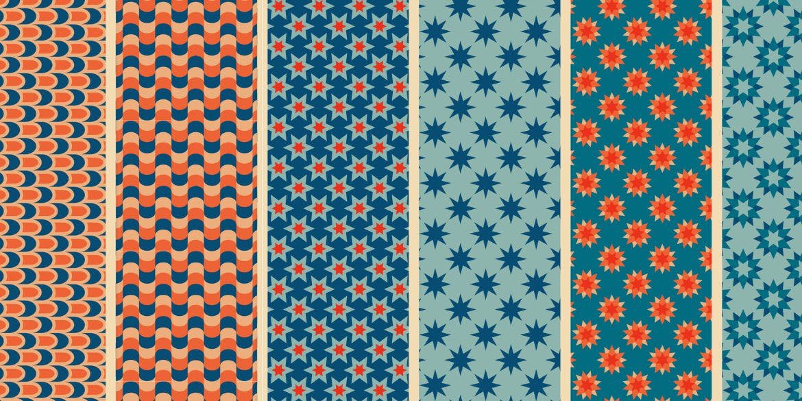 59个风格复古的矢量无缝花卉图案素材包(EPS,JPG,SVG)