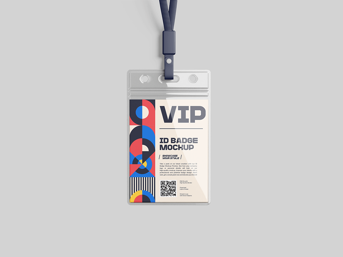 ID厂牌工作证设计PSD样机素材