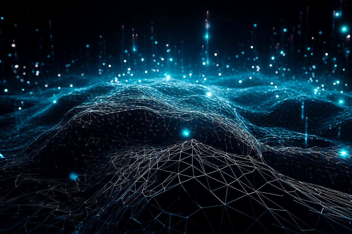 10张暗黑风格未来科技抽象3D线条图片背景素材