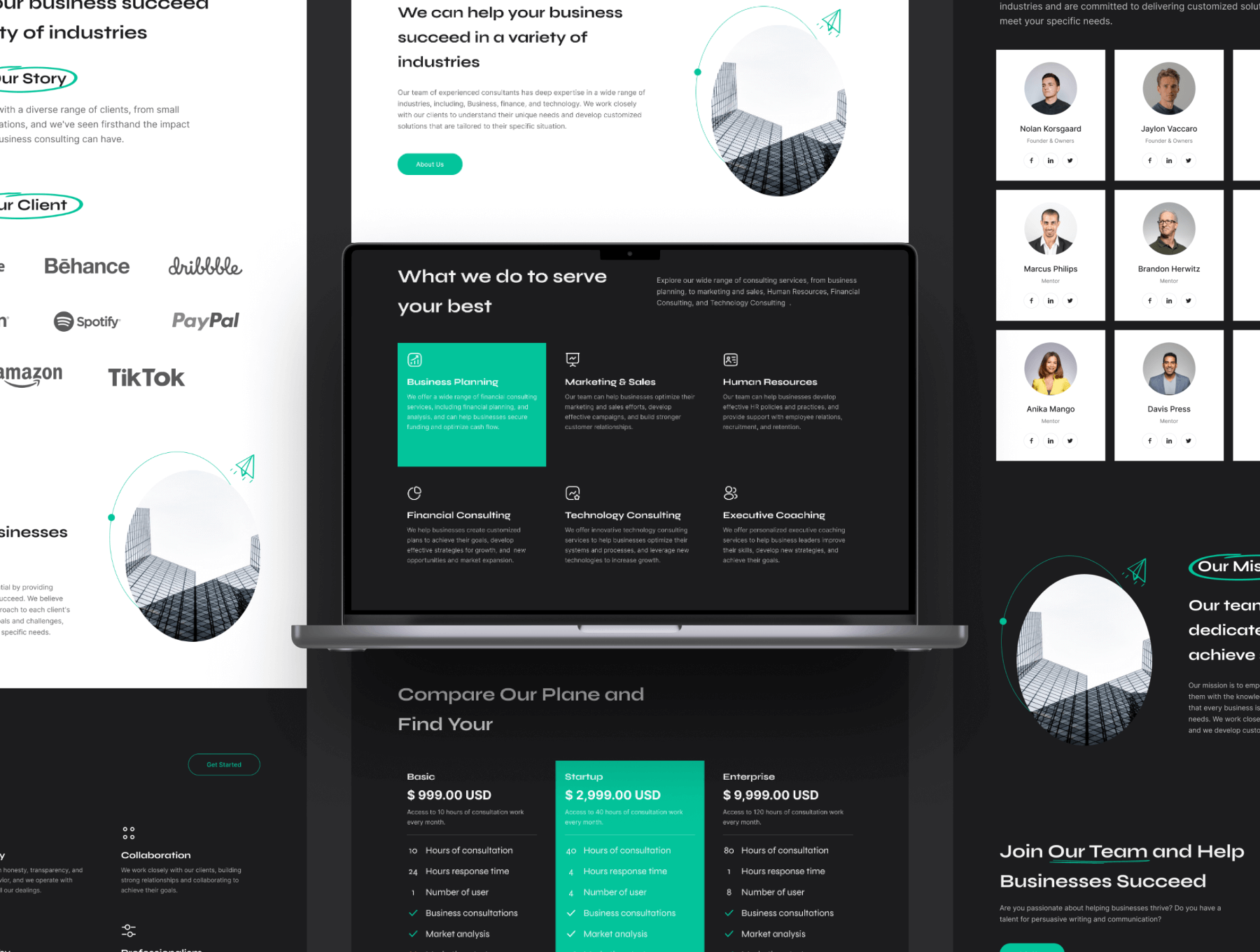 10个设计高级的商业咨询网站界面素材(Figma)