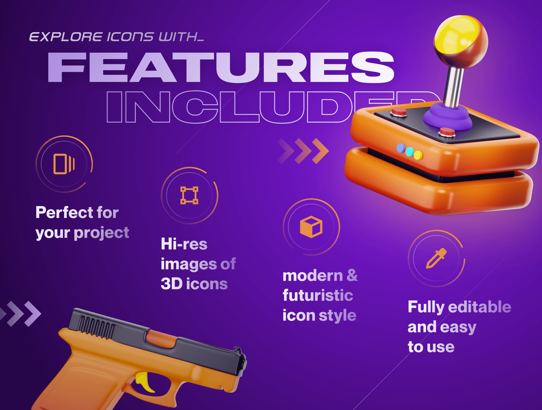 20个游戏电子竞技主题3D图标素材包