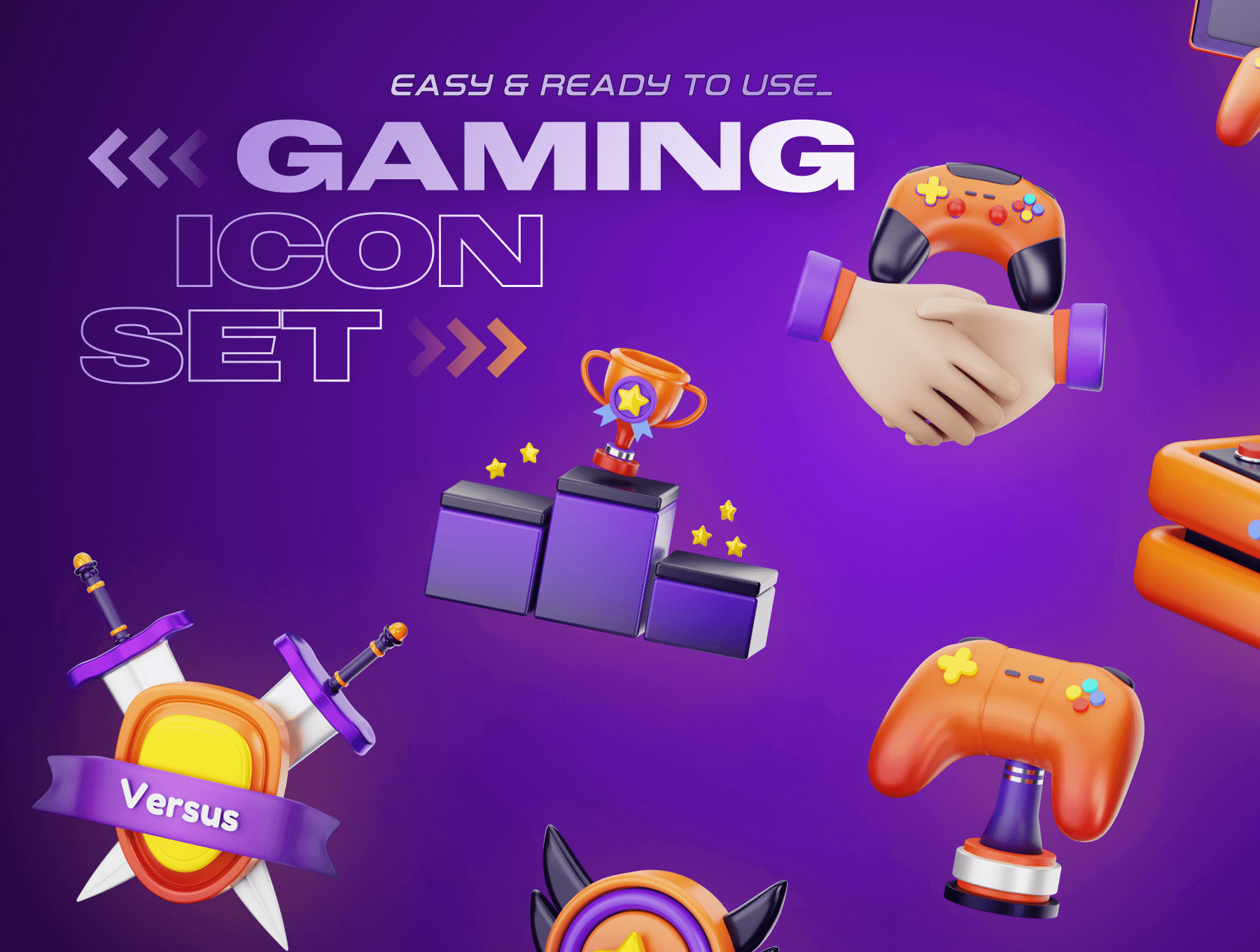 20个游戏电子竞技主题3D图标素材包