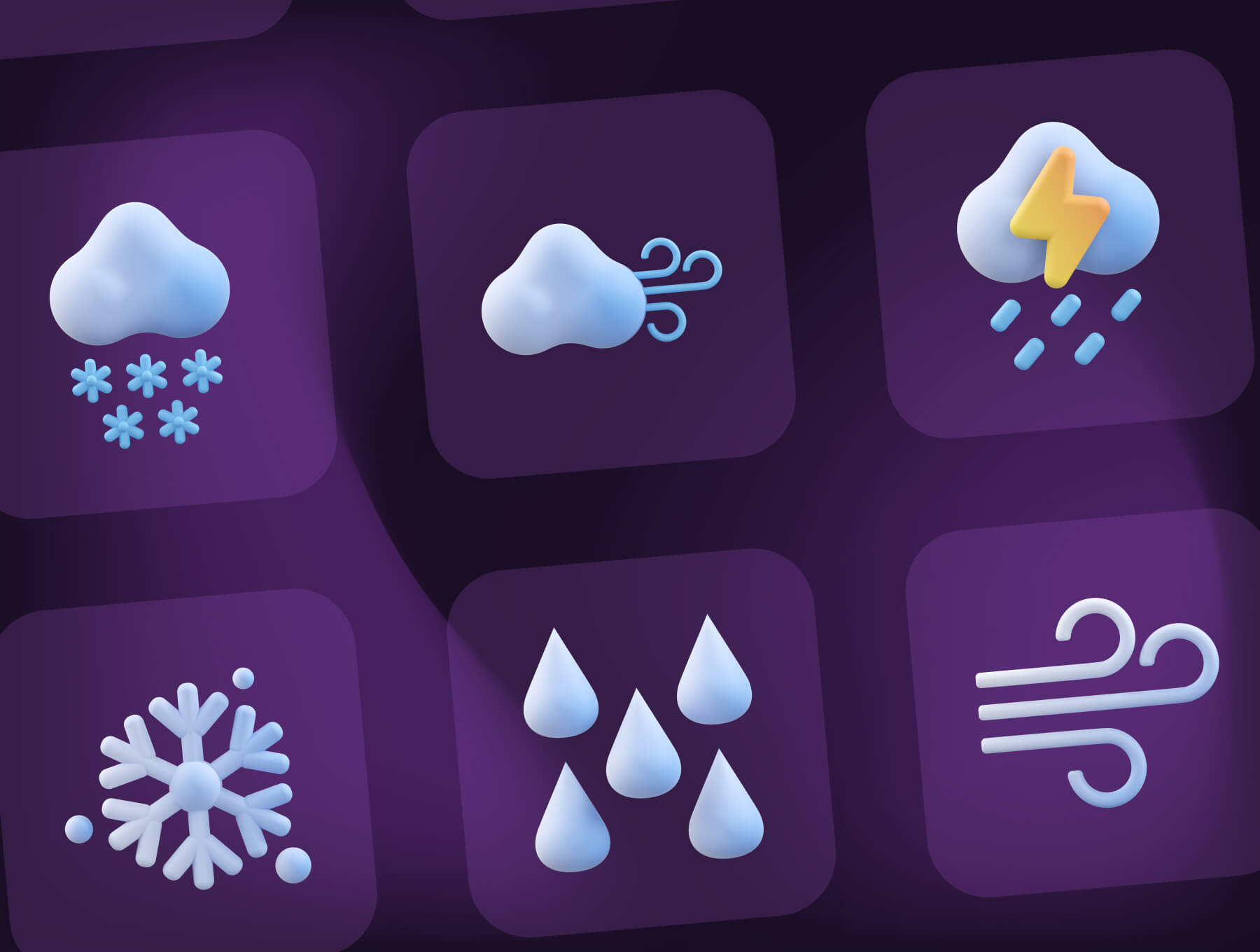 20个天气主题3D图标素材包(Blender)