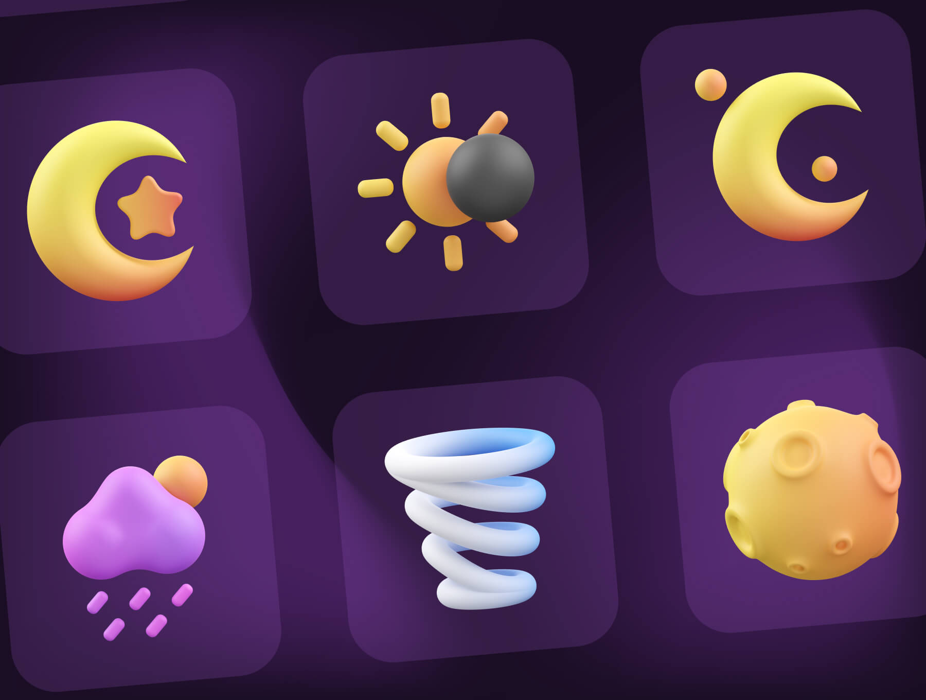 20个天气主题3D图标素材包(Blender)