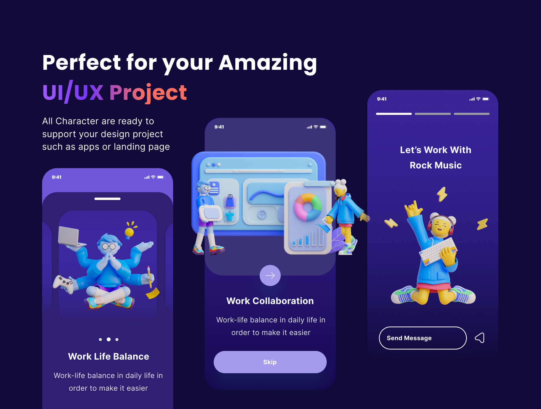 20个拥有各种姿势的3D角色卡通IP素材包（Blender）