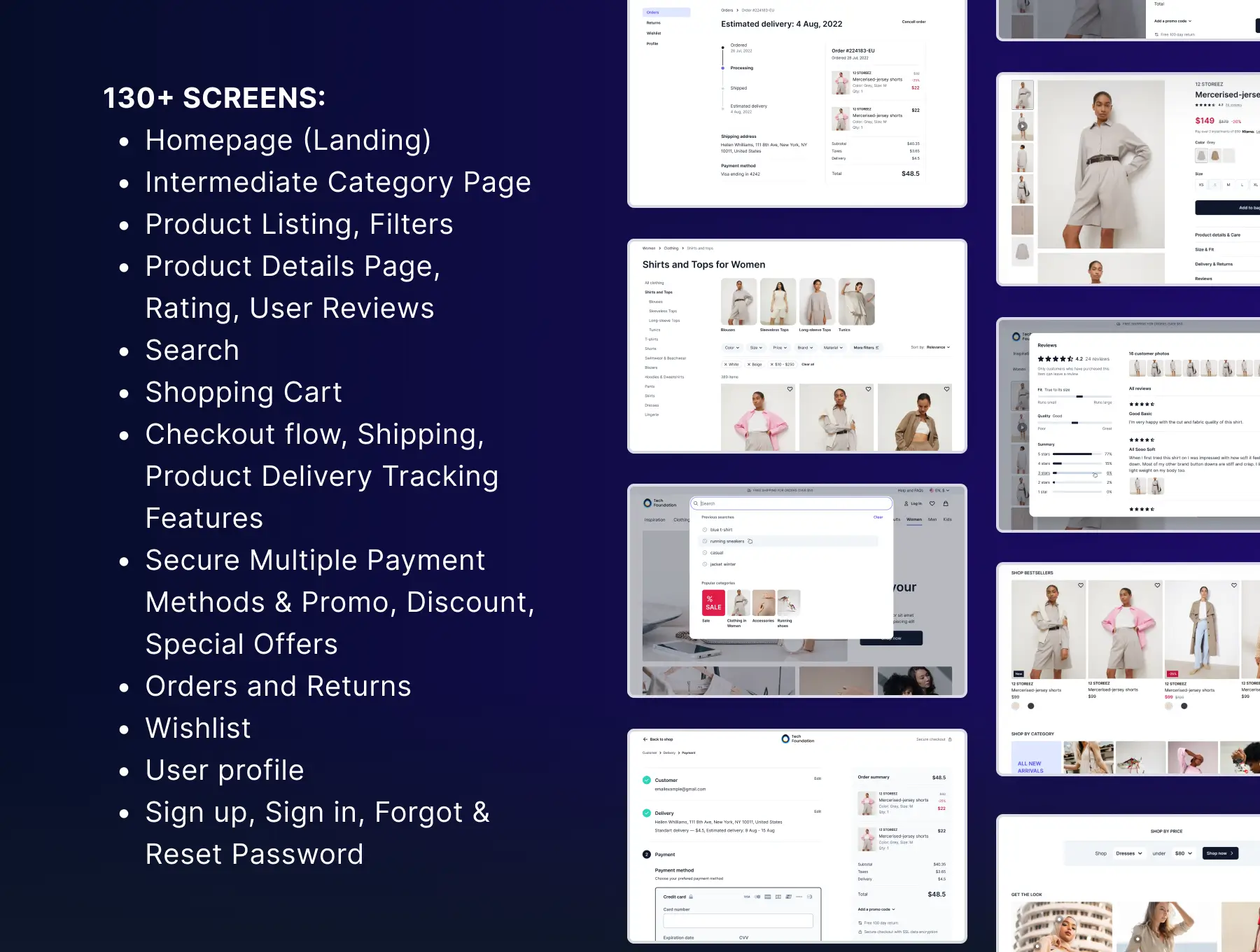 130个Web和app电商产品UI设计素材包(Figma)