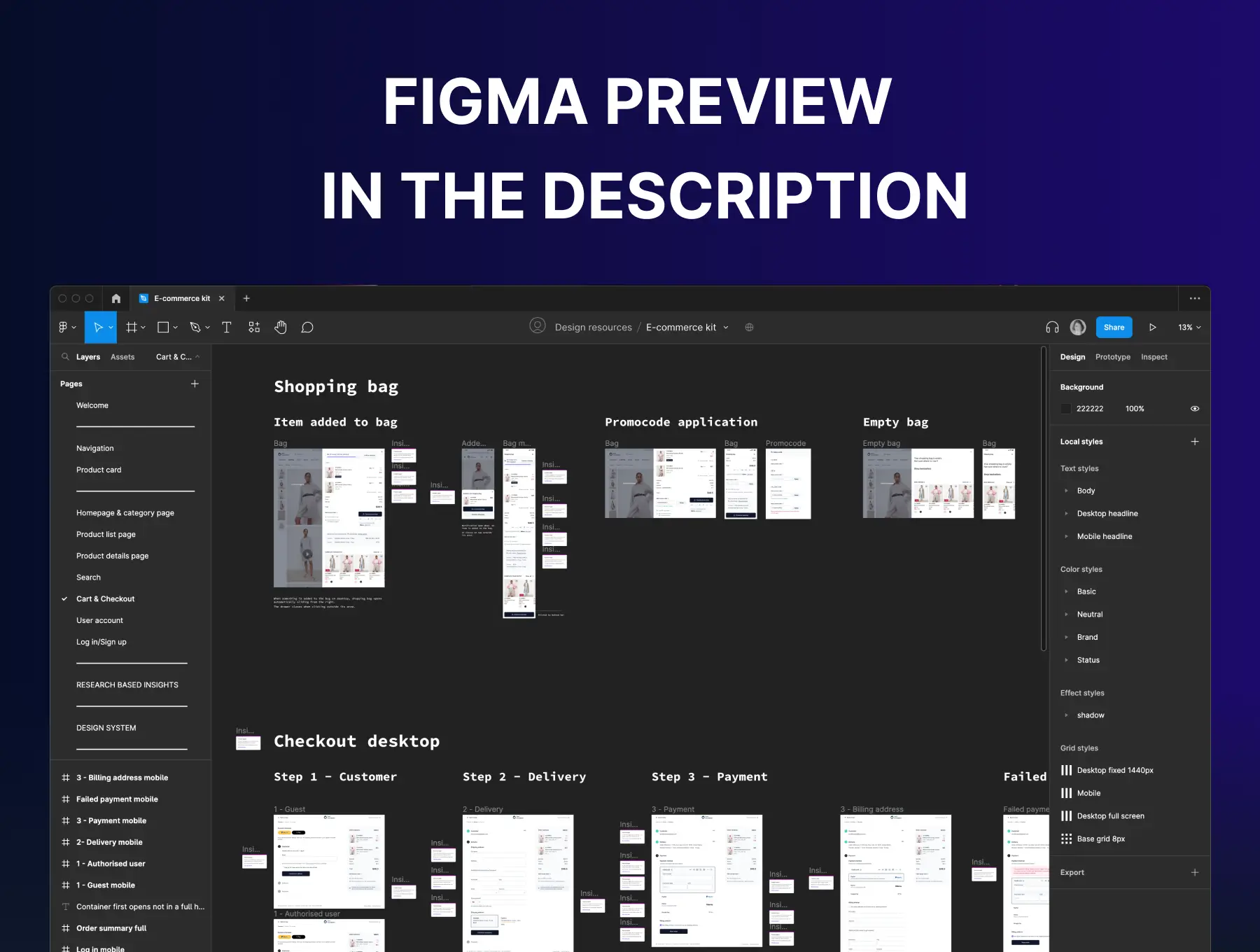 130个Web和app电商产品UI设计素材包(Figma)