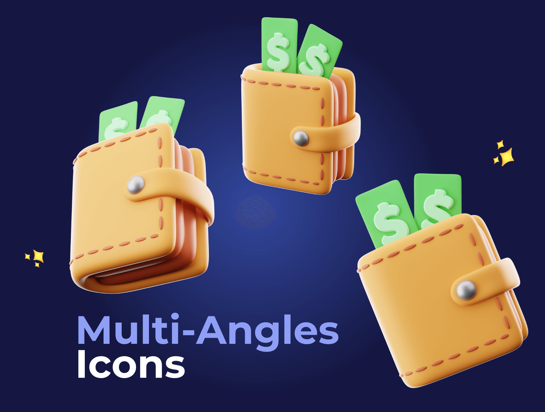 一套跟财务相关的3D图标设计素材包（Blender）