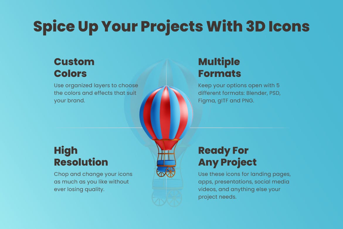 3D交通工具运输图标（FIG,PNG,PSD,blend,gltf）