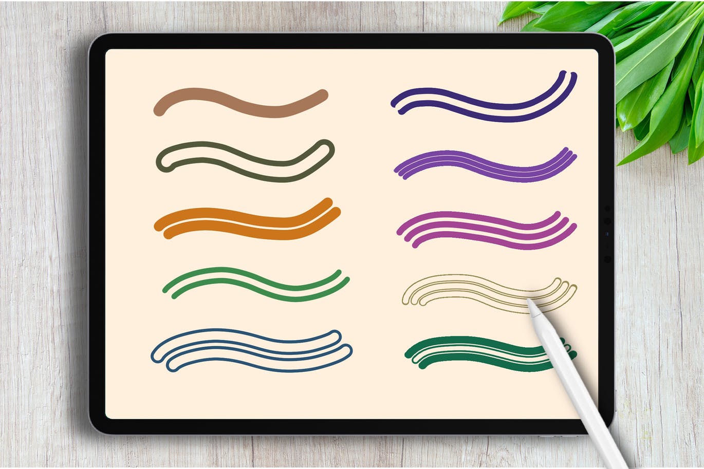 各种不同线条Procreate笔刷素材包