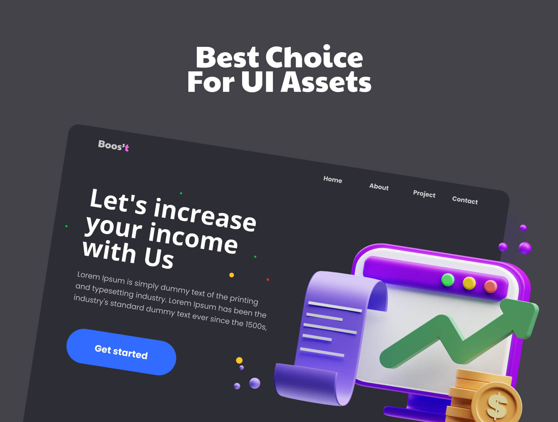 25个紫色高质量金融主题3D图标素材包