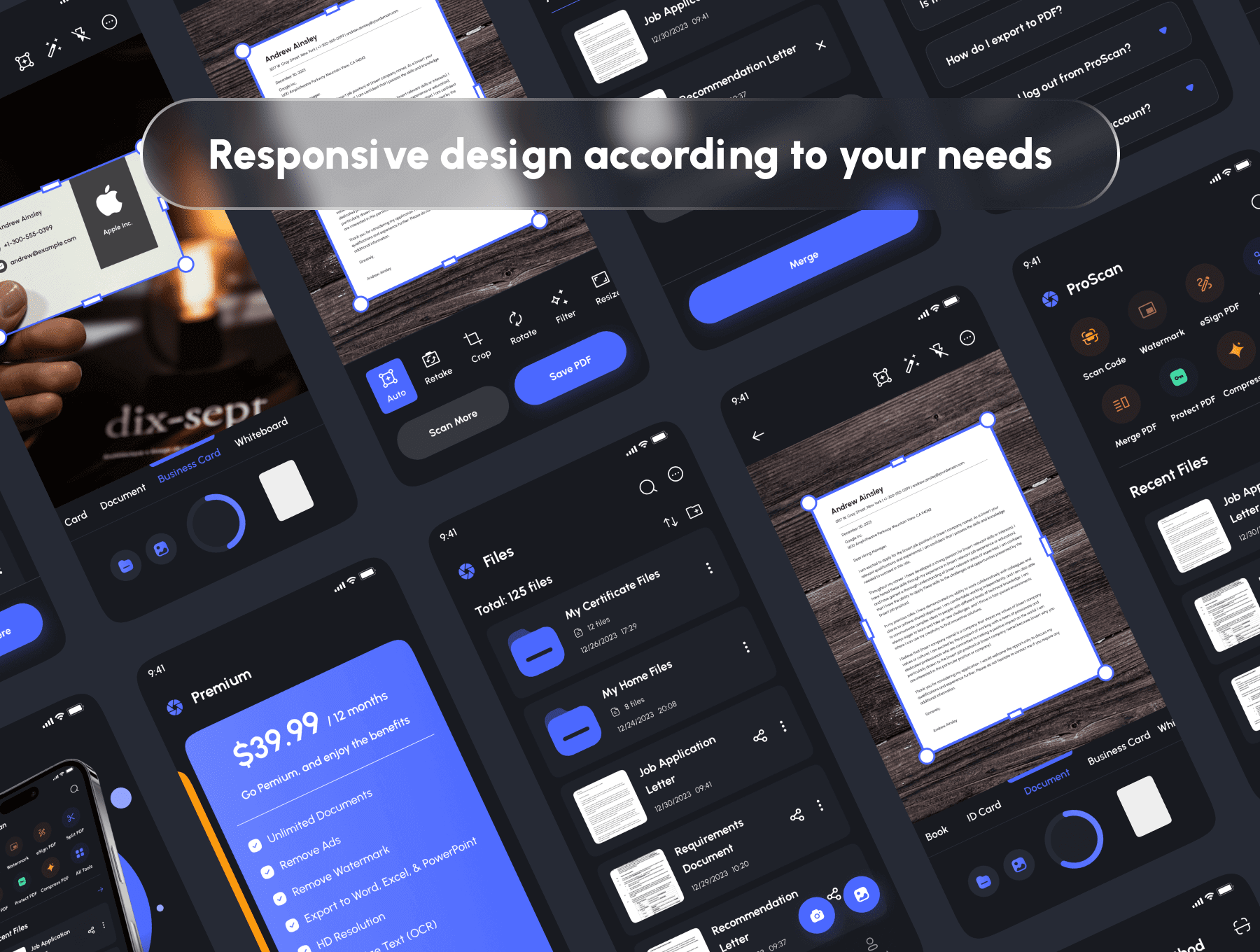 130个紫色文档和PDF扫描仪主题APP UI界面素材包