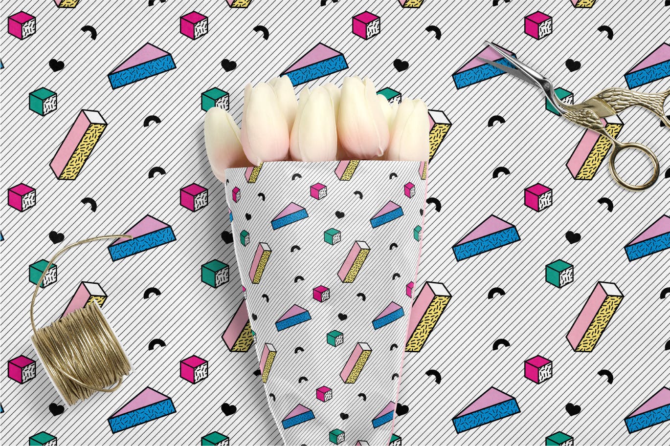 孟菲斯几何元素图案背景 (AI,EPS,PNG)