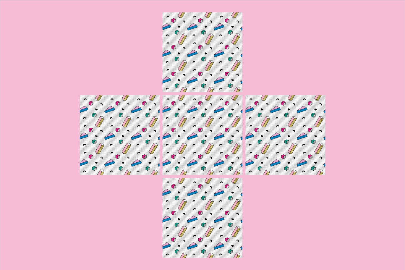 孟菲斯几何元素图案背景 (AI,EPS,PNG)