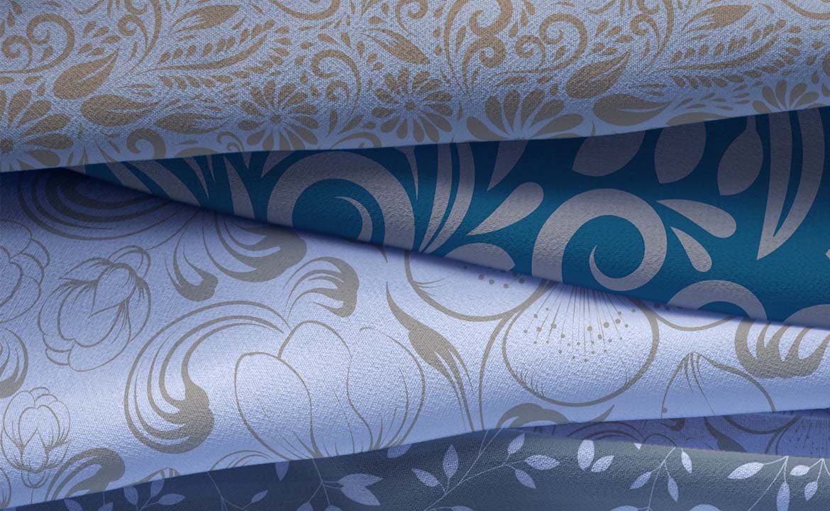 高端奢侈的织物面料图案PSD样机素材