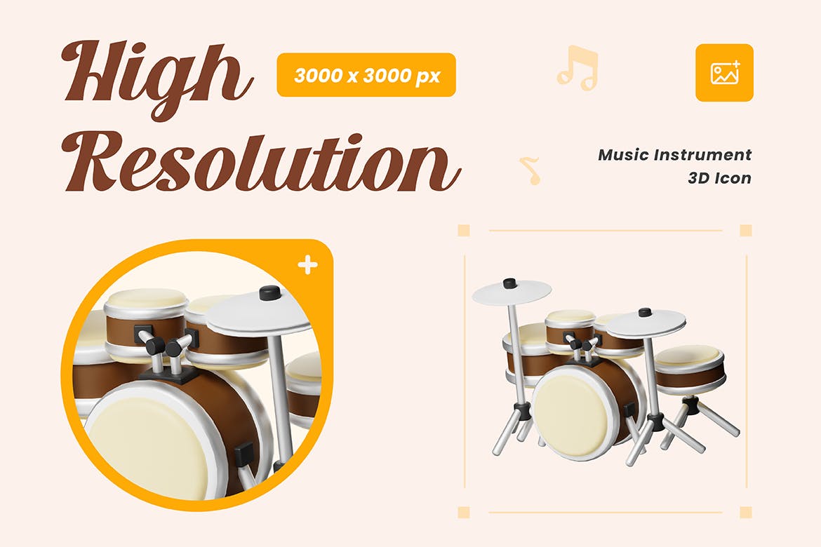 20个乐器相关3D图标素材包（Blender）