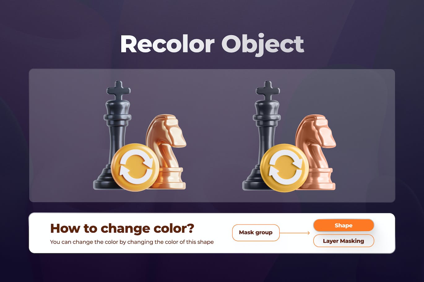 10个质感强烈的3D国际象棋图标素材包（OBJ）