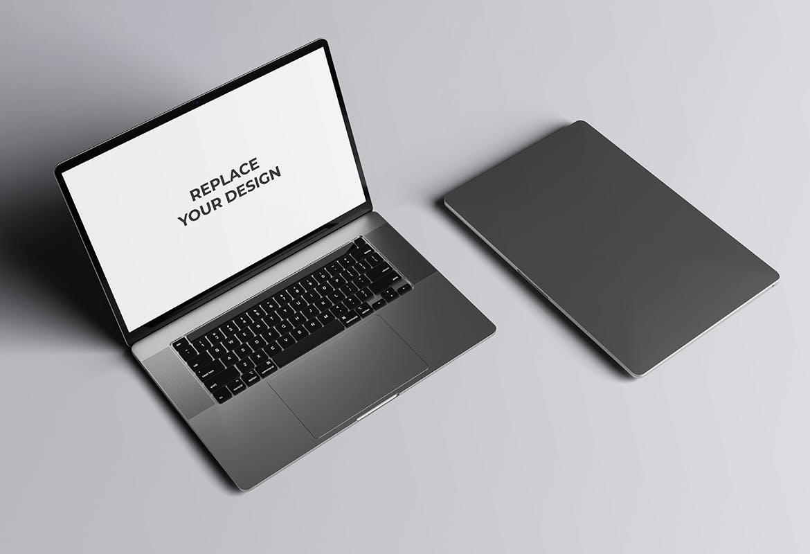 逼真有质感的MacBook苹果笔记本电脑PSD样机素材包