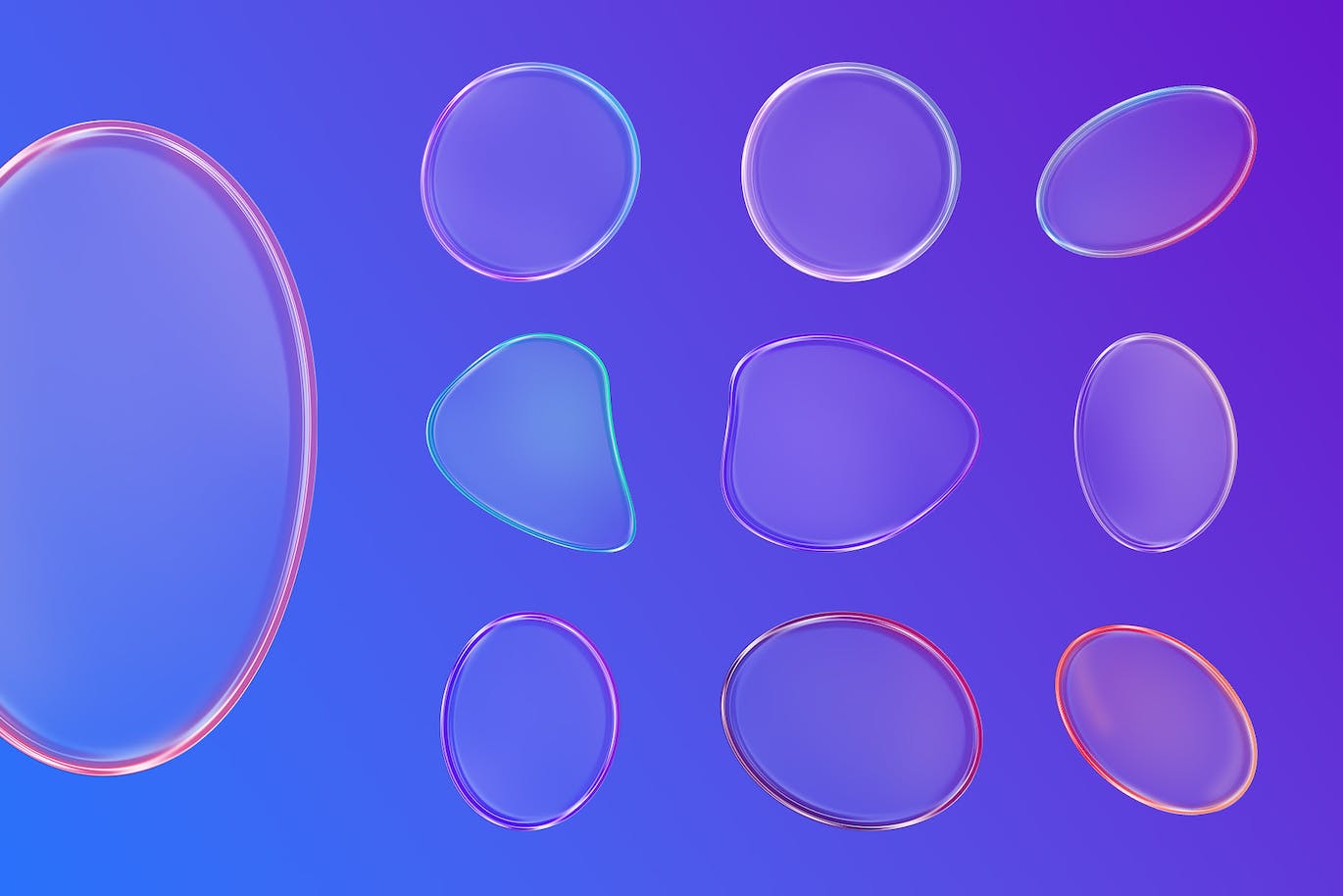 50个时尚绚丽的透明气泡背景纹理素材包