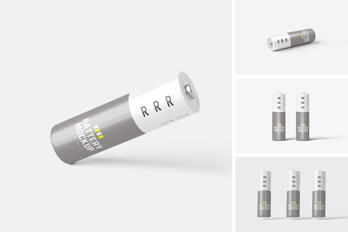 非常少见的电池包装VI样机设计PSD素材包