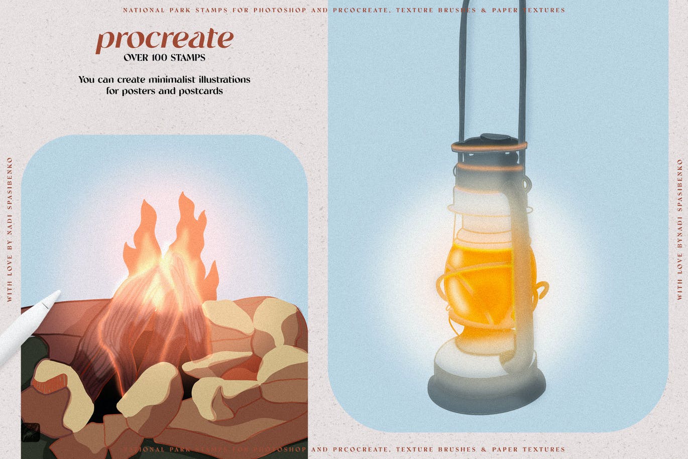 国家公园图案Procreate笔刷素材包
