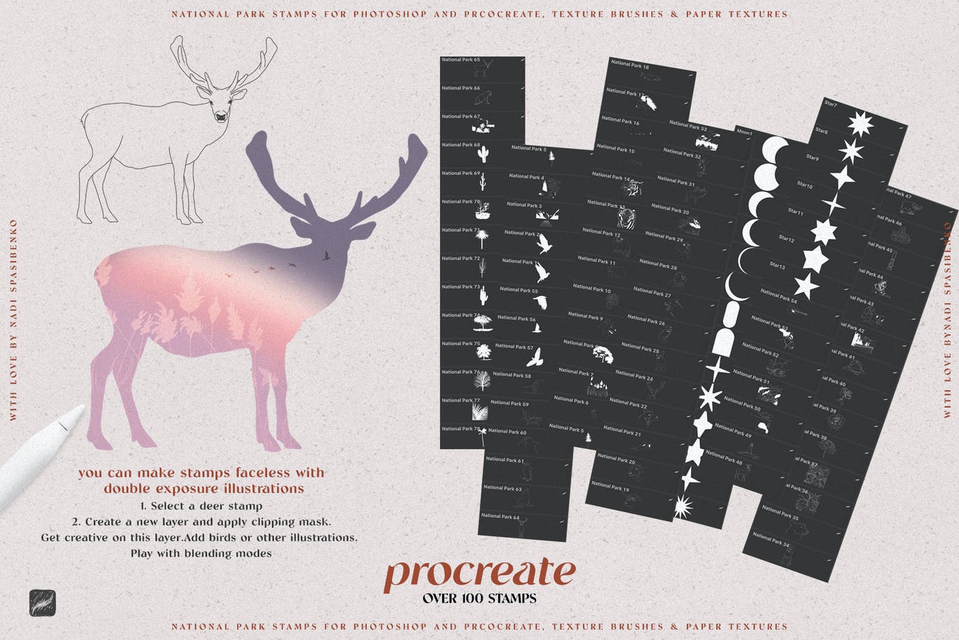 国家公园图案Procreate笔刷素材包