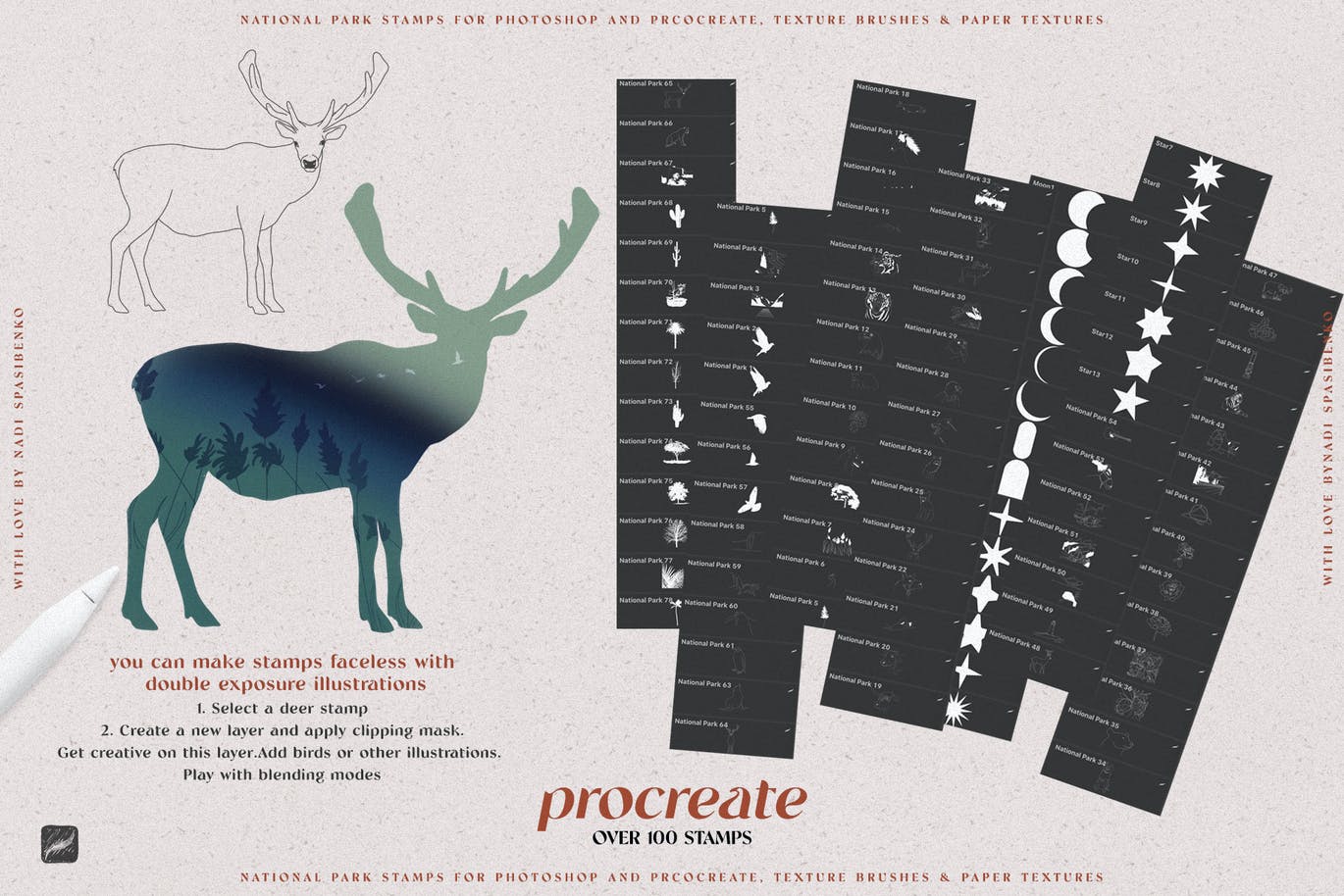 国家公园图案Procreate笔刷素材包