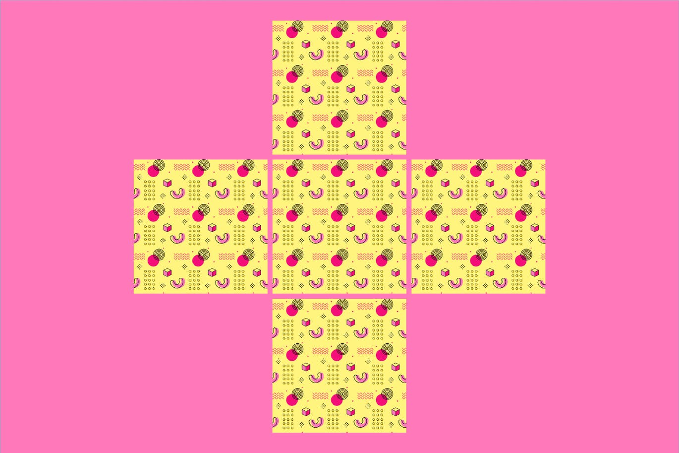 一套艳丽的孟菲斯背景AI矢量图案素材包