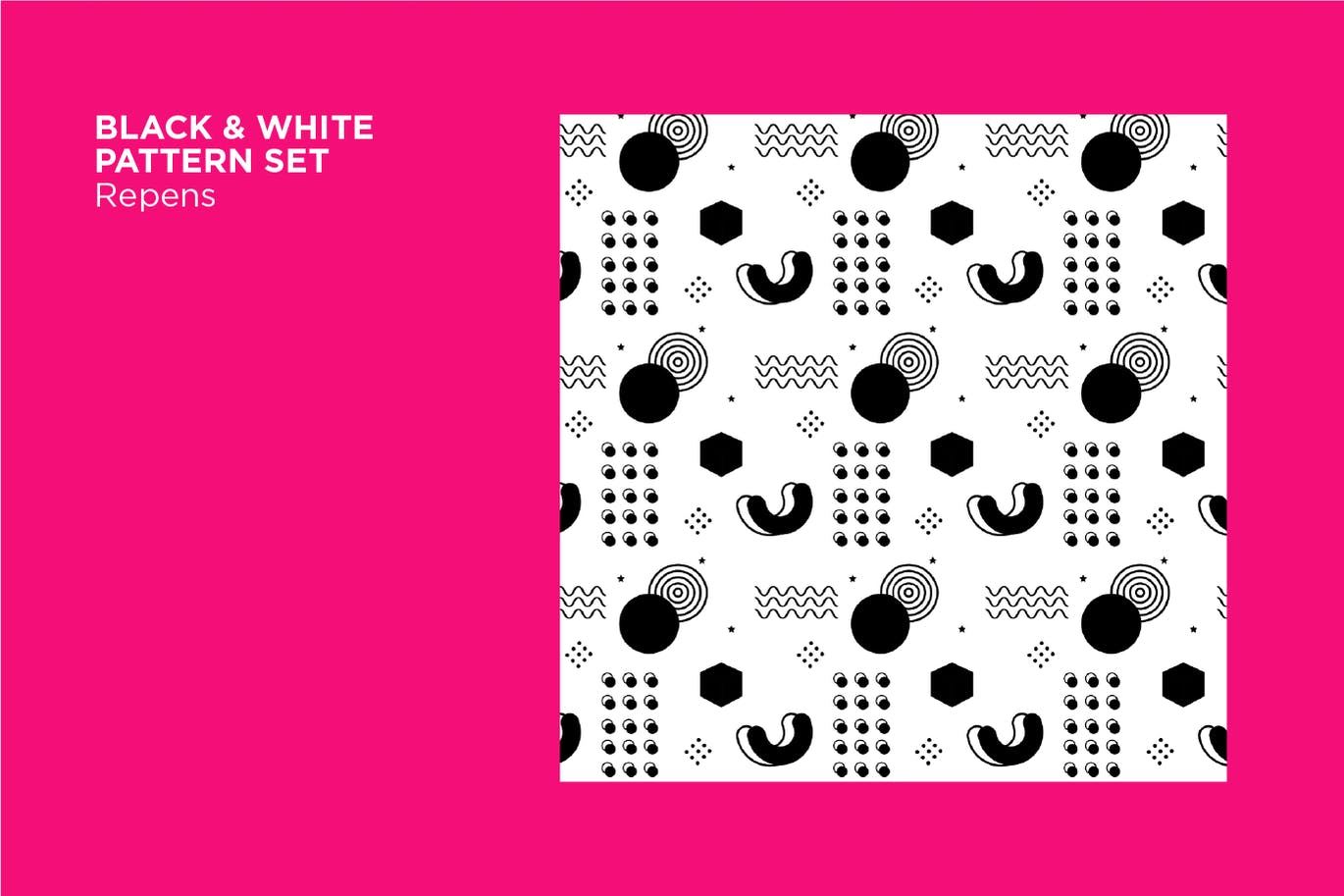 一套艳丽的孟菲斯背景AI矢量图案素材包