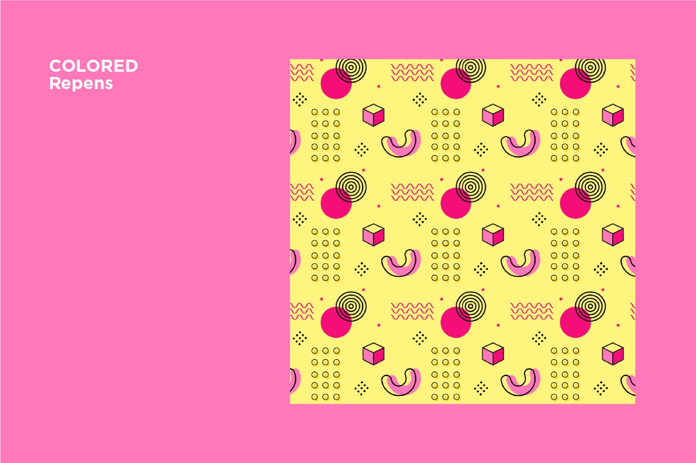 一套艳丽的孟菲斯背景AI矢量图案素材包