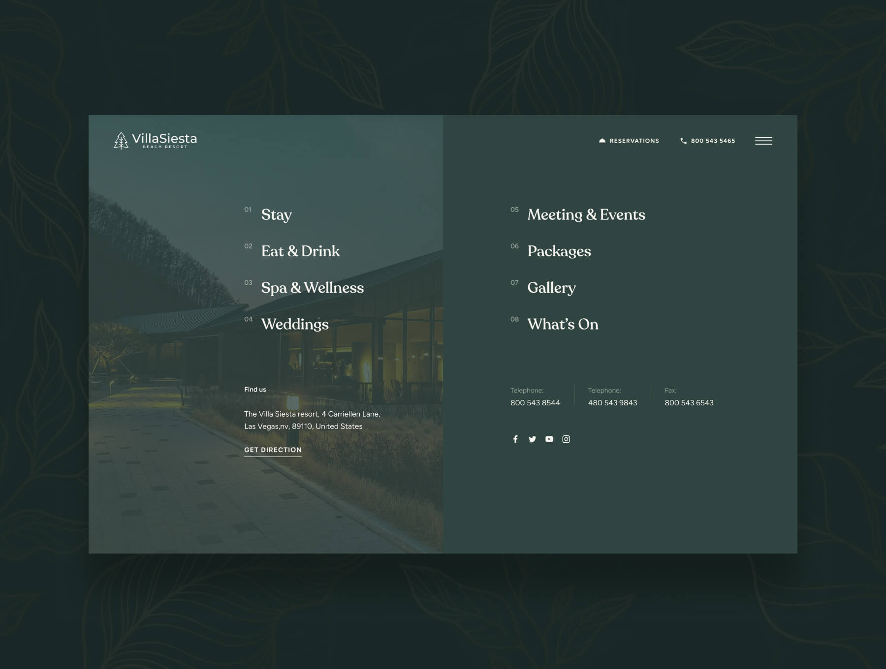 20个绿色优雅高级配色酒店度假村主题网站素材包（Figma）